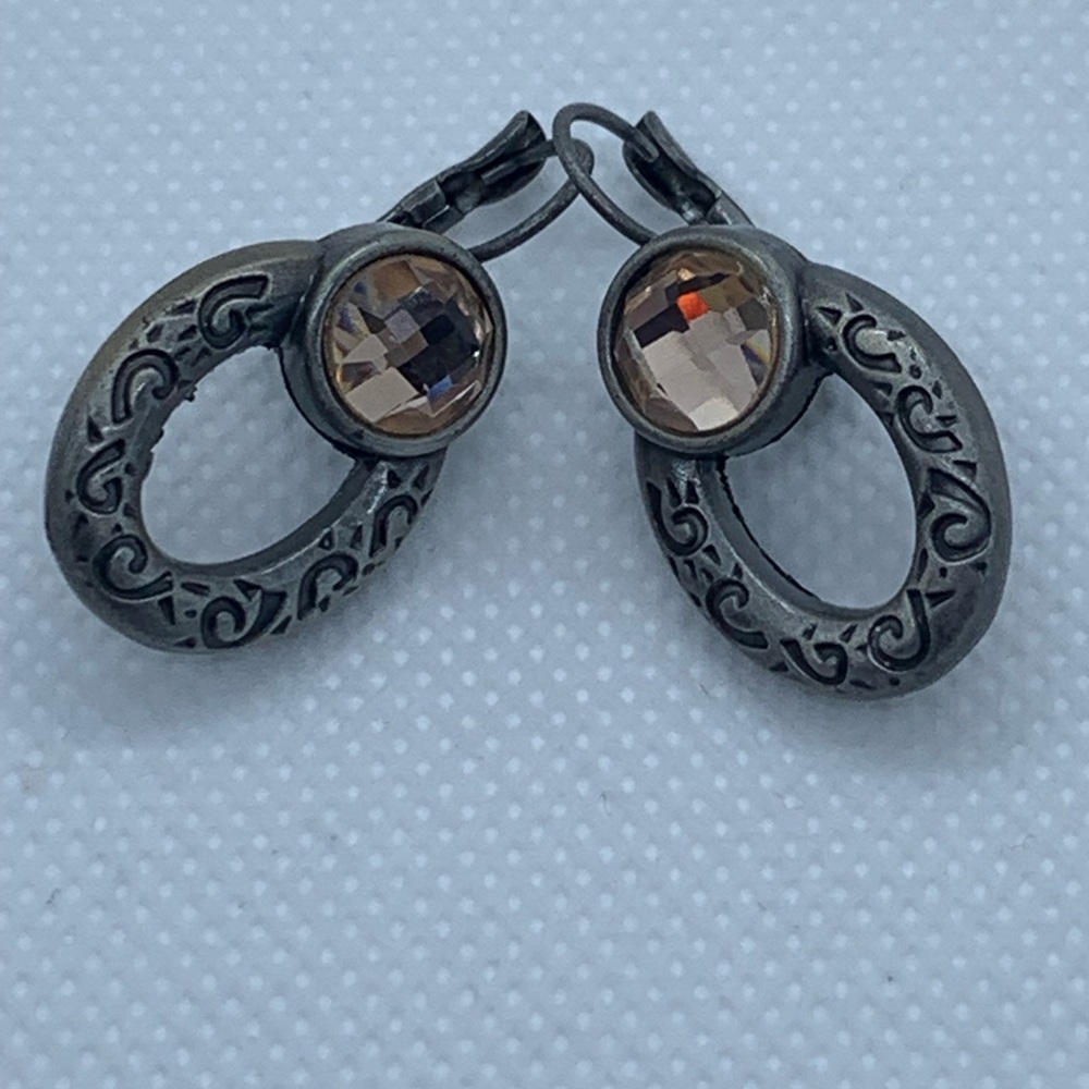 Oval Stone Set Lever Back Earrings ( 3 for $20 )